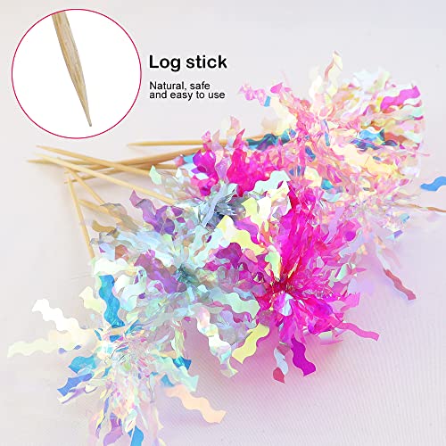 Jogilboy 10 Pcs Happy Birthday Cake Toppers Foil Firework Cupcak