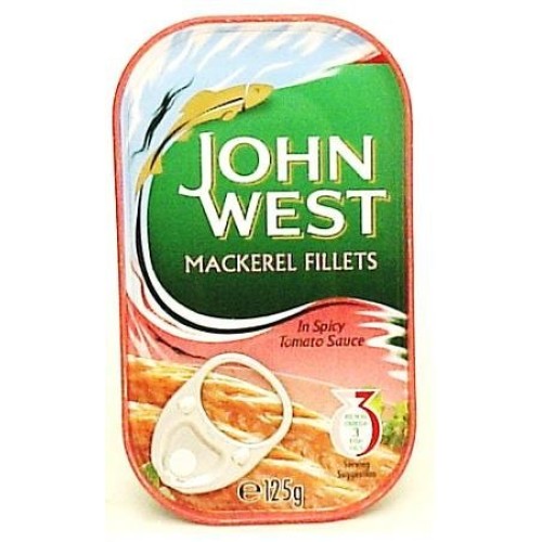 John West Mackerel Fillets In Spicy Tomato Sauce - 4Oz
