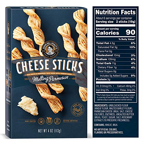 John Wm Macys Cheese Sticks - Melting Parmesan - 4 Ounce 3 Pac