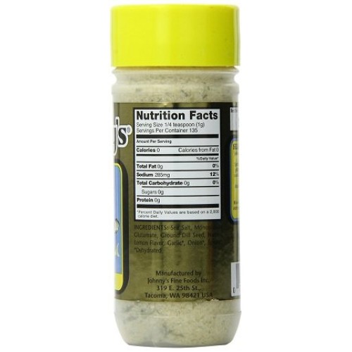 Johnnys Lemon Dill Original Seafood Seasoning 4.75Oz Bottle