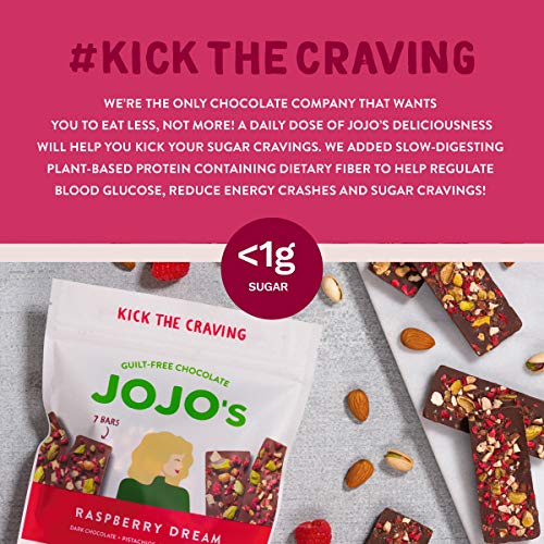 Jojos Dark Chocolate Bars Made With Hemp, Plant Based Protein,