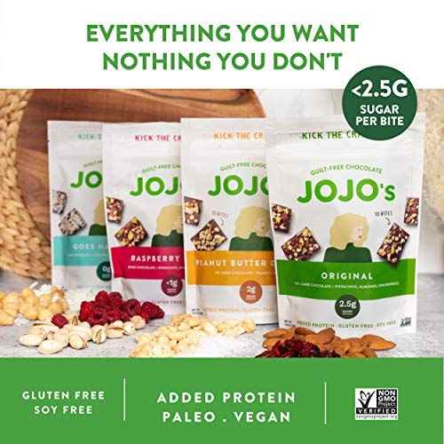 Jojos Dark Chocolate Bites Made With Hemp, Plant Based Protein,