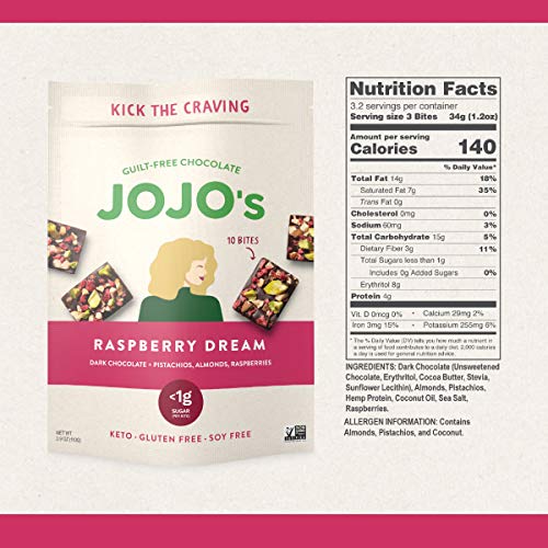 Jojos Dark Chocolate Bites Made With Hemp, Plant Based Protein,