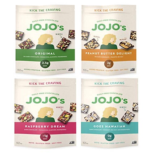 Jojos Dark Chocolate Bites Made With Hemp, Plant Based Protein,