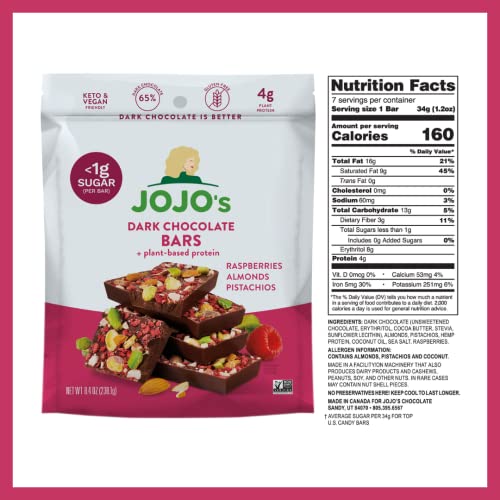 JOJOs Dark Chocolate Bars Made with Hemp, Plant Based Protein, ... JOJOs Dark Chocolate Bars Made with Hemp, Plant Based Protein, ...