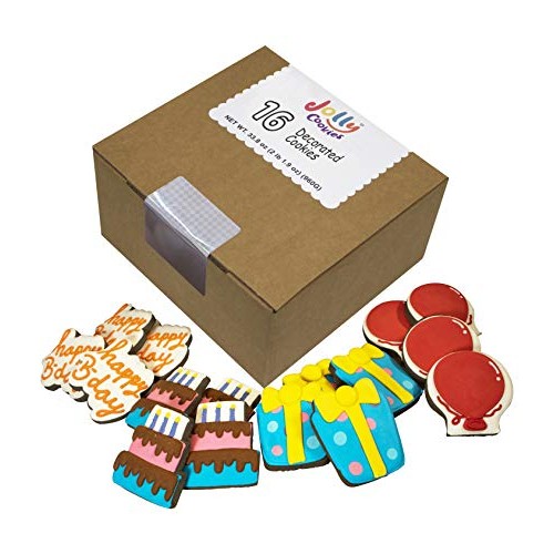 Jolly Cookies Hand Decorated Chocolate Butter Cookies 16 Count -