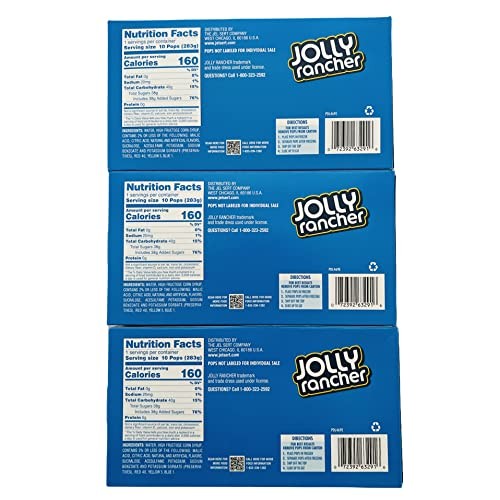 Jolly Rancher Freezer Pops, Watermelon, Green Apple, Grape, Blue...