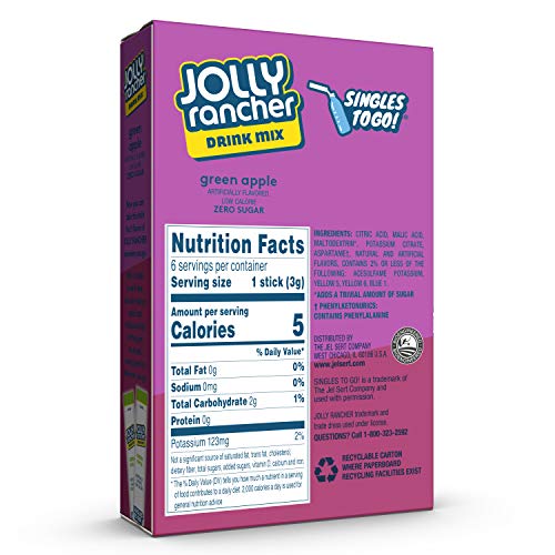 Jolly Rancher Singles To Go Powdered Drink Mix, Green Apple, 12