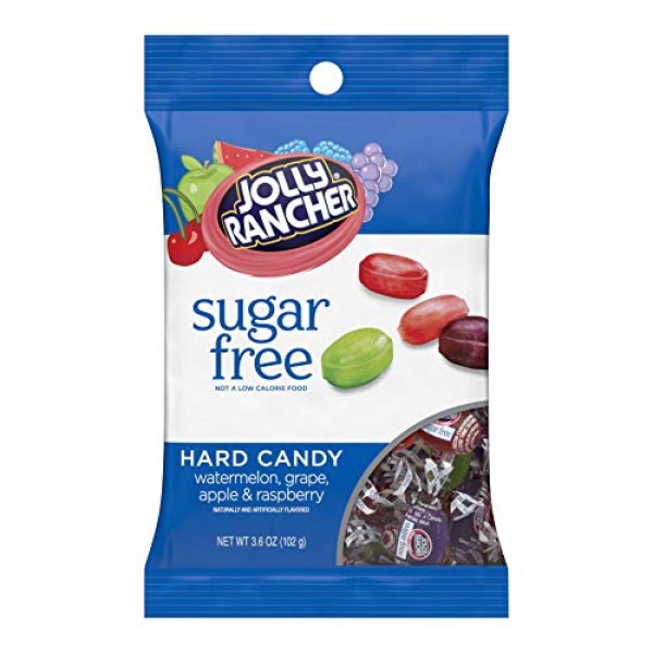 Jolly Rancher Sugar Free Hard Candy, 3.6 Oz Bag, Pack Of 12