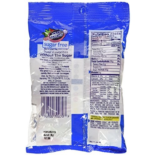 Jolly Rancher Sugar Free Hard Candy Assortment Peg Bag - 3.6 Oz