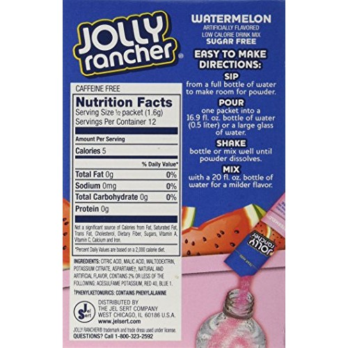 Lot Of 3- 6-Ct. Boxes Jolly Rancher Watermelon Singles To Go!
