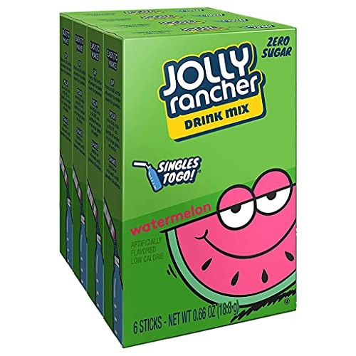 Jolly Rancher Watermelon Singles To Go 4 Boxes Of 6 Packets Eac