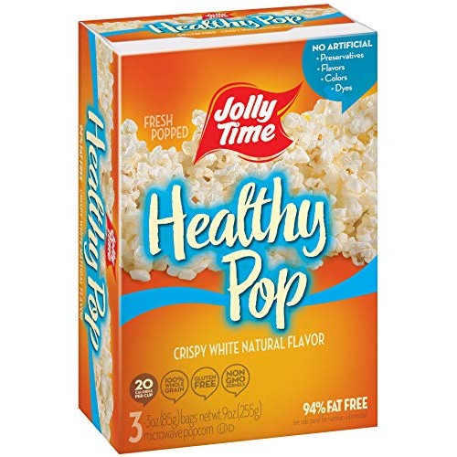 Jolly Time Healthy Pop Crispy N White | Low Calorie Microwave P