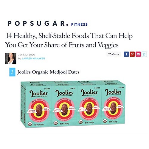 Joolies - Fruit Snack Packs - Organic Medjool Dates, 3 Pitted Da