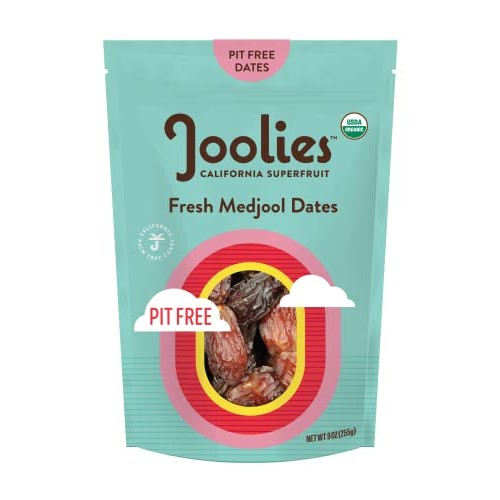 Joolies Organic Pit-Free Medjool Dates | 9 Ounce Pouch| Fresh Ca...