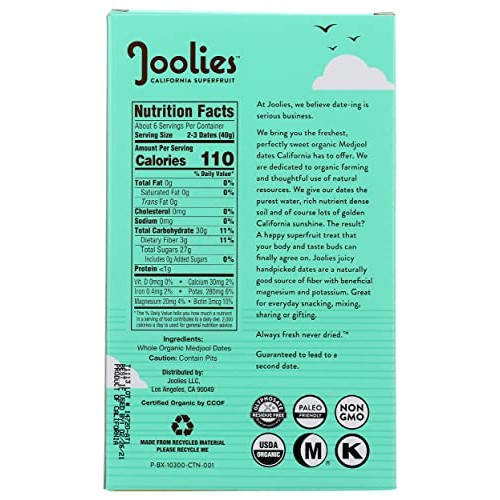 Joolies Organic Whole Medjool Dates | 9 Ounce | Fresh California...