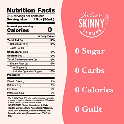 Jordans Skinny Mixes Sugar Free Syrup, Meyers Lemon Raspberry F...