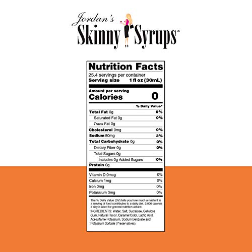Jordans Skinny Syrups Salted Caramel, Sugar Free Flavoring Syru