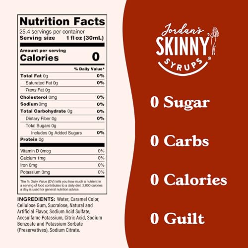 Jordans Skinny Syrups Sugar Free Coffee Syrup, Chestnut Praline...