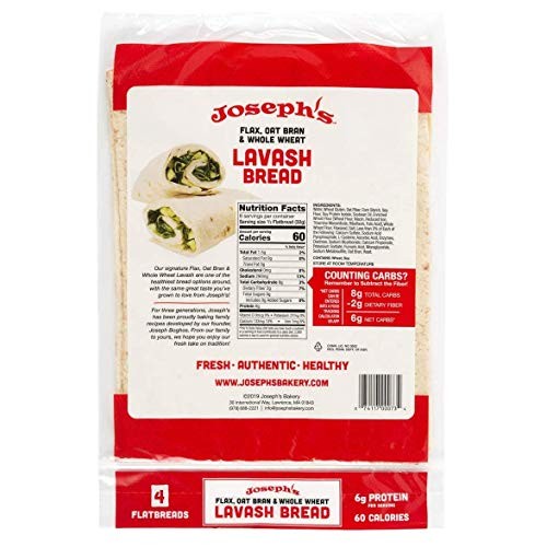 Josephs Low Carb Flax, Oat Bran &Amp; Whole Wheat Lavash Bread 3-P