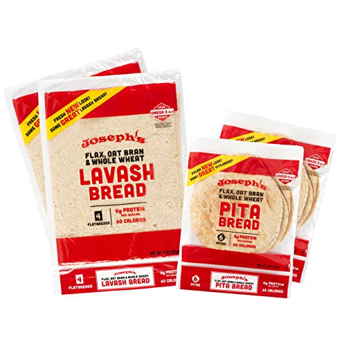 Josephs 4-Pack Value Variety Bundle, Flax Oat Bran Whole Wheat