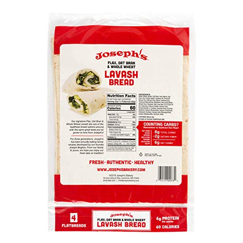 Josephs Lavash Bread Value 6-Pack, Flax Oat Bran And Whole Whea