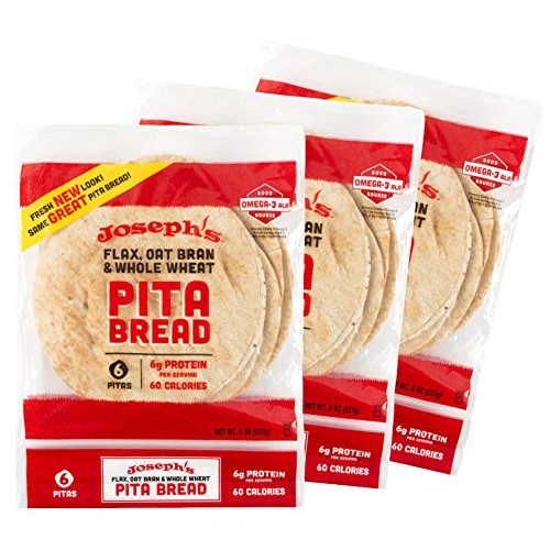 Josephs Pita Bread Value 3-Pack, Flax Oat Bran And Whole Wheat,
