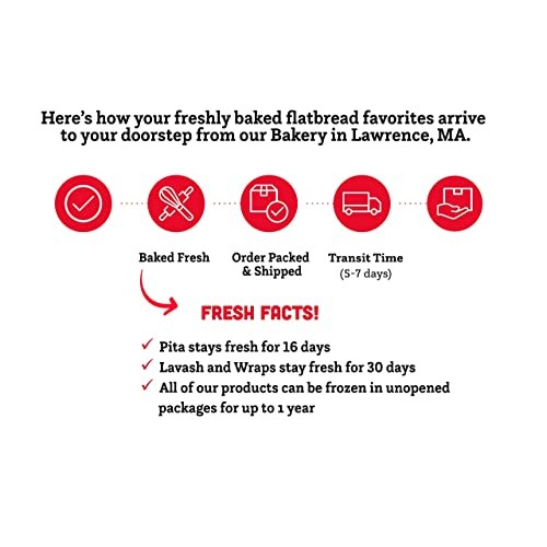 Josephs Pita Bread Value 6-Pack, Flax Oat Bran And Whole Wheat,