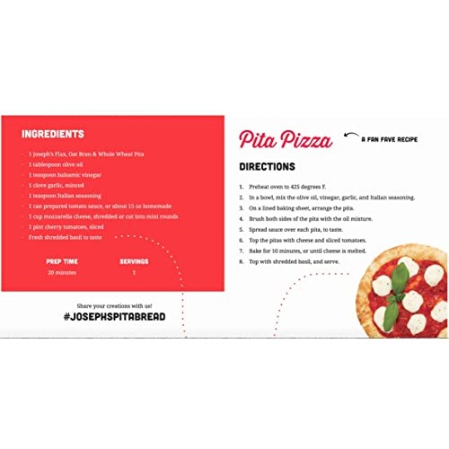 Josephs Pita Bread Value 6-Pack, Flax Oat Bran And Whole Wheat,