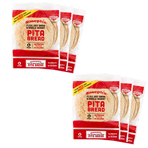 Josephs Pita Bread Value 6-Pack, Flax Oat Bran And Whole Wheat,