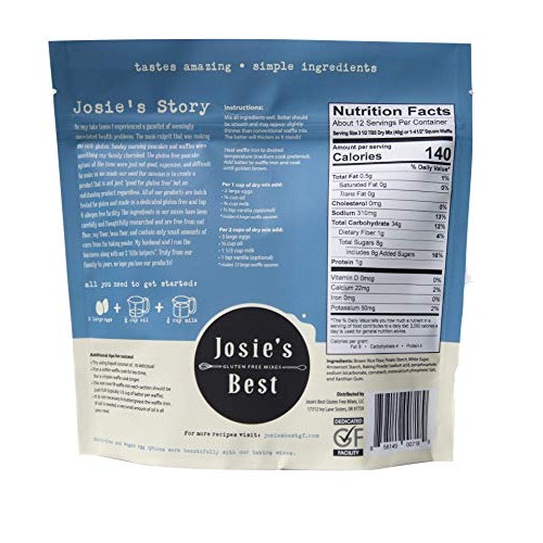 Josies Best Waffle Mix Gluten Free, Soy Free, Nut Free, Gmo Fr