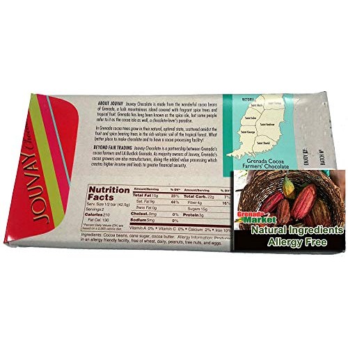 Grenadian Jouvay Chocolate Dark &Amp; Sweet 60% - 2 Bars @ 3.5 Oz Ea