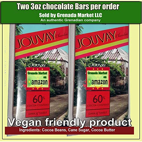 Grenadian Jouvay Chocolate Dark &Amp; Sweet 60% - 2 Bars @ 3.5 Oz Ea