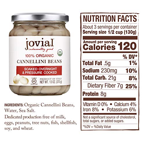 Jovial Cannellini Beans | Usda Organic Certified | Non-Gmo | Glu