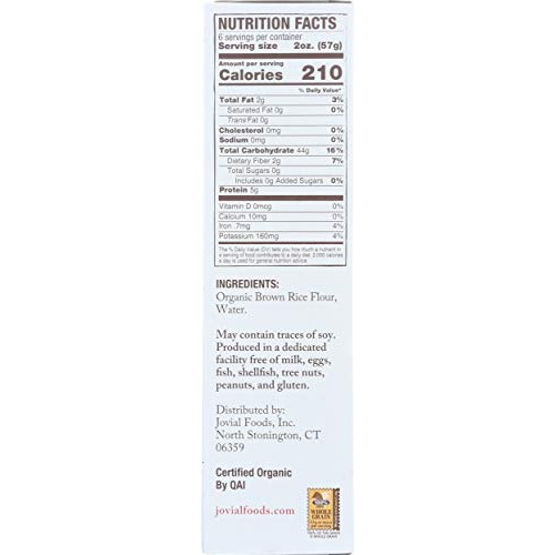 Jovial Foods, Organic Brown Rice Elbow, 12 Oz