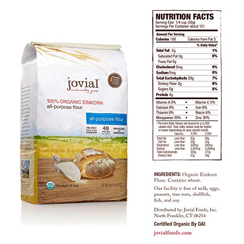 Jovial Organic Einkorn All-Purpose Flour, 10 Pounds