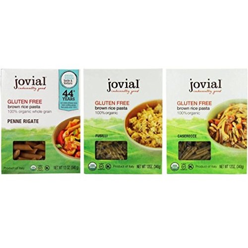 Jovial Organic Gluten-Free Brown Rice Italian Pasta 3 Shape Vari