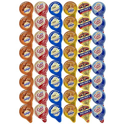 48 Assorted Coffee Cream Creamer Singles Set, Delicious Coffee M