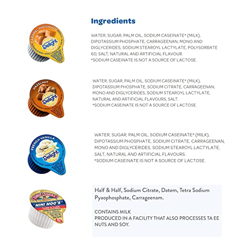 48 Count Single Serve Coffee Cream Creamer Singles Set, Various