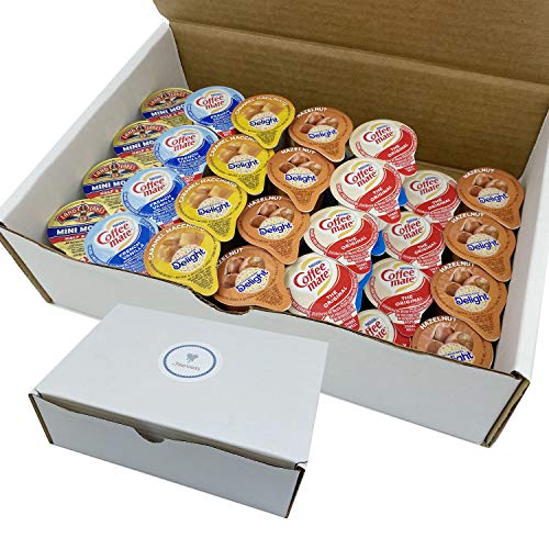 48 Count Single Serve Coffee Cream Creamer Singles Set, Various