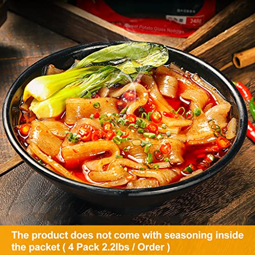 Jtedzi 4 Packs Chinese Glass Noodles, Sweet Potato Glass Noodles