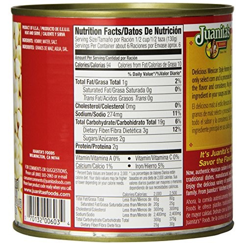 Juanitas Hominy Mexican Style, 25 Oz Packaging May Vary