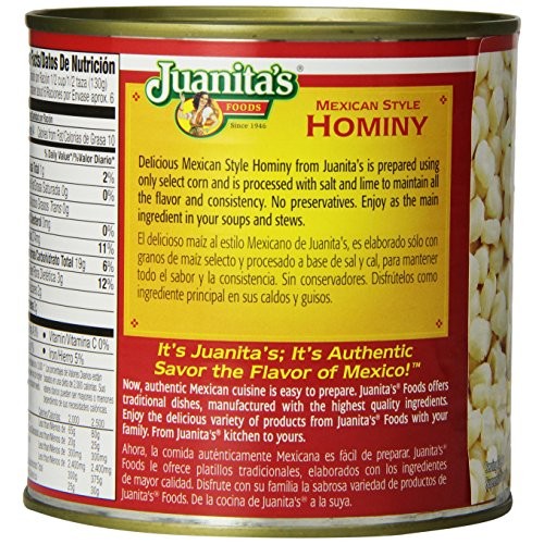 Juanitas Hominy Mexican Style, 25 Oz Packaging May Vary