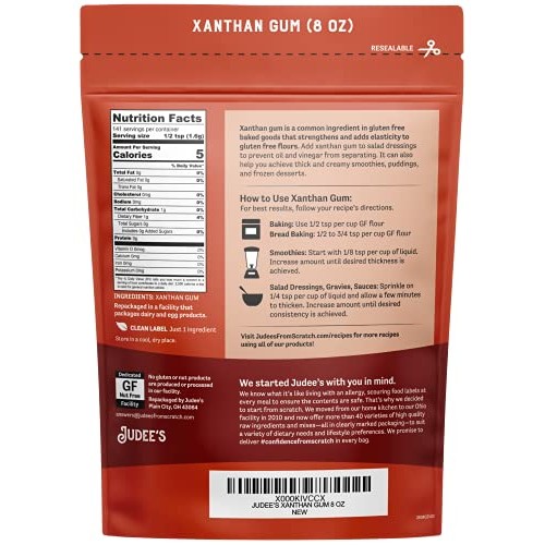Judees Xanthan Gum Gluten Free8 Oz - Usa Packed &Amp; Filled - De