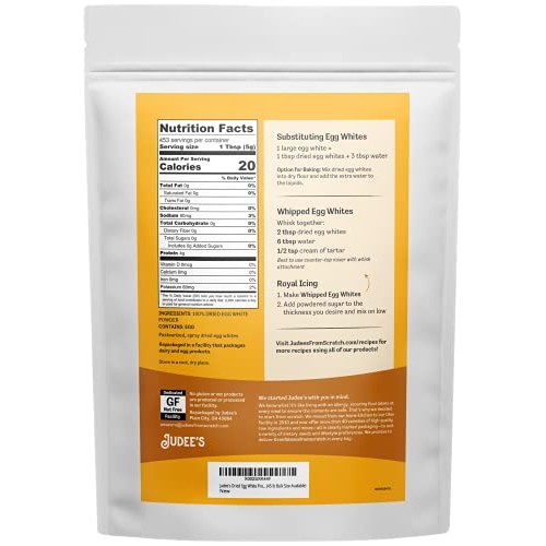 Judees Dried Egg White Protein 5 Lb Bulk - Baking, Meringue, Ro