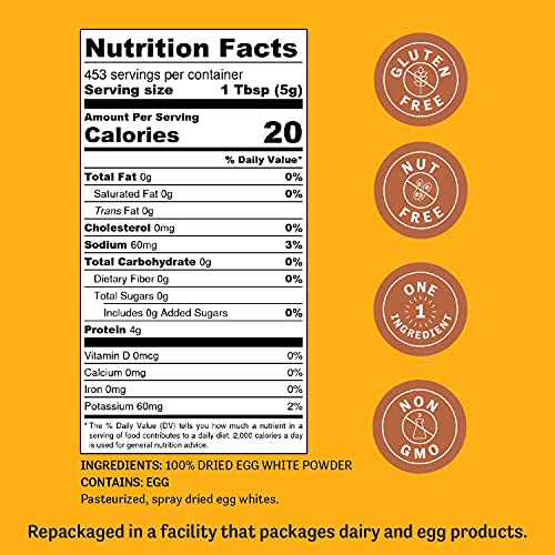 Judees Dried Egg White Protein 5 Lb Bulk - Baking, Meringue, Ro