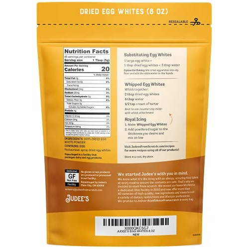 Judees Dried Egg White Protein 8 Oz -Baking, Meringue, Smoothie