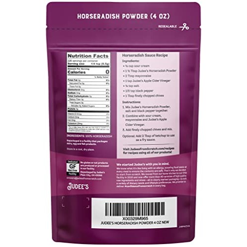 Judee’s Horseradish Powder 4 oz - Just One Ingredient - Powdered...