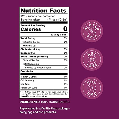 Judee’s Horseradish Powder 4 oz - Just One Ingredient - Powdered...