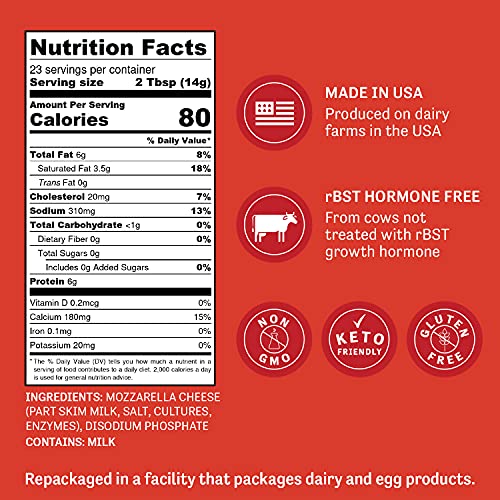 Judee’s Mozzarella Cheese Powder 11.25oz - 100% Non-GMO, Keto-Fr...